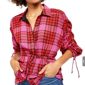 Free People Pacific Dawn Plaid Shirt